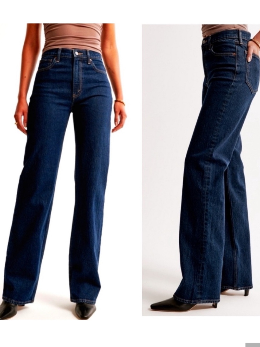 Abercrombie The 90’s Relaxed Jean High Rise in dark rinse- Curve Love